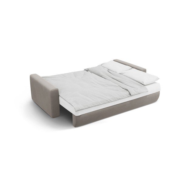 Светлосив кадифен разтегателен диван с място за съхранение 238 cm Belfast – Cosmopolitan Design-image-4