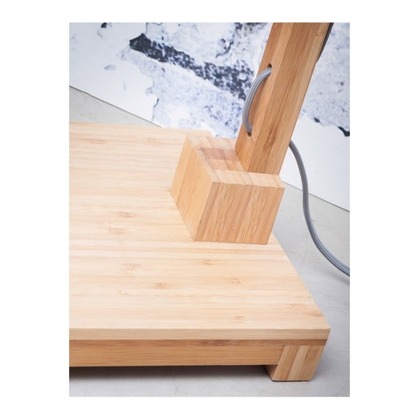 Подова лампа с бял абажур и бамбукова конструкция Himalaya - Good&Mojo-image-3