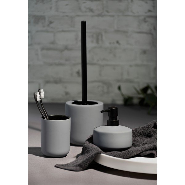 Сива керамична чаша за четки за зъби Avellino - Wenko-image-1