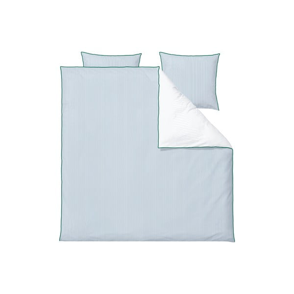 Синьо спално бельо от органичен памук за двойно легло 200x220 cm Frame - Södahl