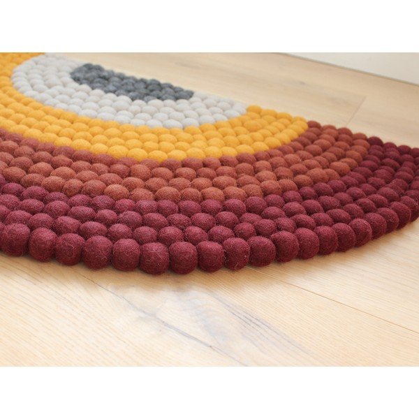 Детски вълнен килим Ball Rugs Червено Rainbow - Wooldot-image-1