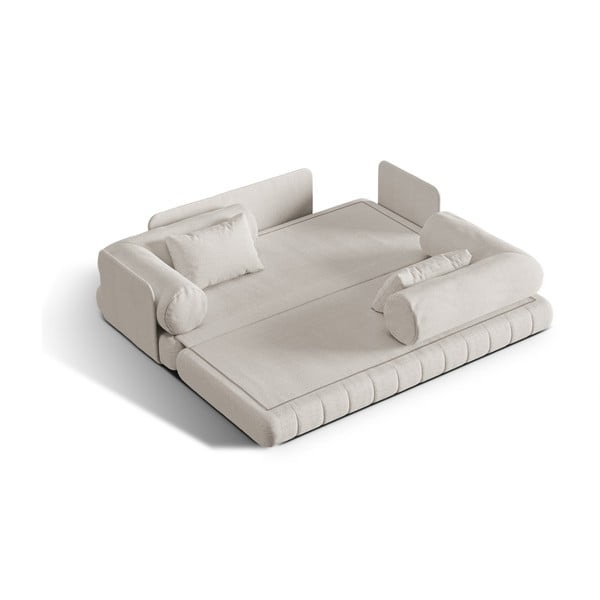 Бежов сгъваем диван от прежда с примки от букле 206 cm Kemi – Cosmopolitan Design-image-1
