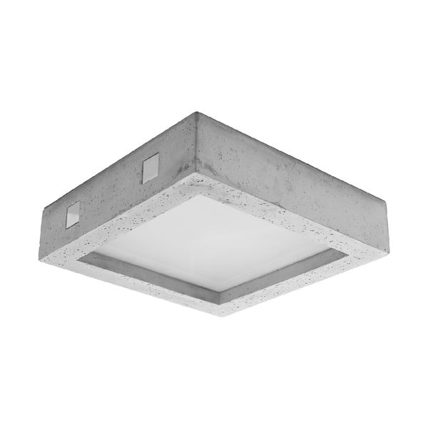 Сива LED лампа за таван със стъклен абажур 33x33 cm Lucia - Nice Lamps