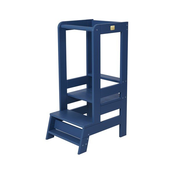 Синя учебна кула от масивен бор Montessori – Meowbaby