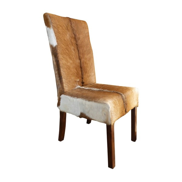 Židle z teakového dřeva a kozí kůže Orchidea Milano Aspen