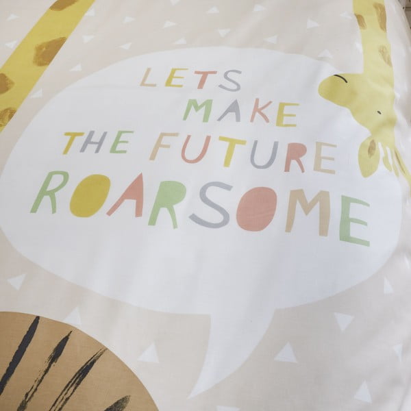 Светлокафяво спално бельо за детско креватче 120x150 cm Roarsome Animals – Catherine Lansfield-image-3