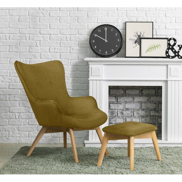 Зелен фотьойл с табуретка Niko – Ropez-image-1