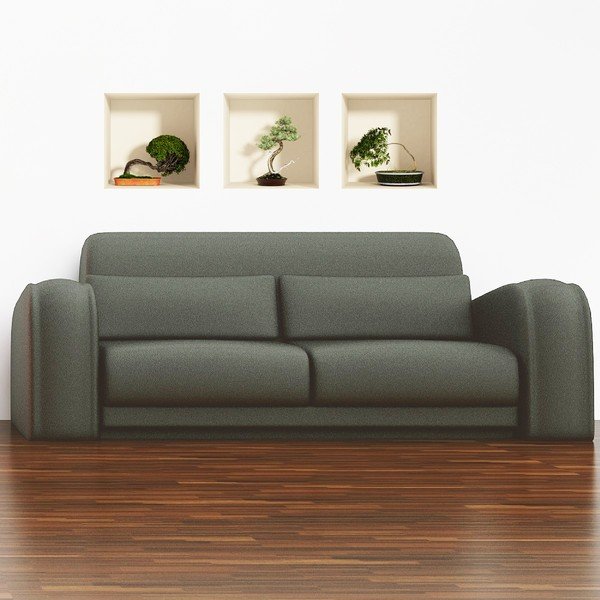 Комплект от 3 стикера с 3D ефект Bonsais - Ambiance-image-2
