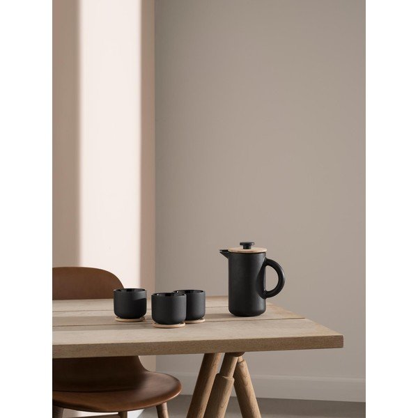 Черна глинена чаша за капучино 200 ml Theo – Stelton-image-3