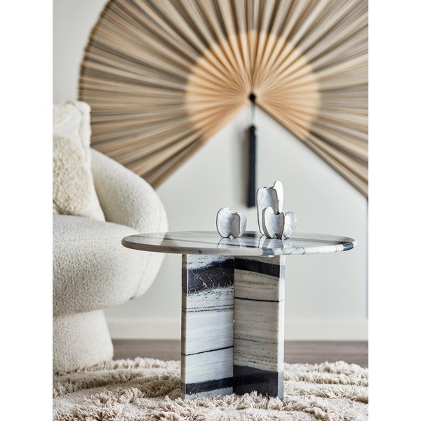 Черно-бял мраморна кръгла масичка за кафе ø 61 cm Rosito – Bloomingville-image-1