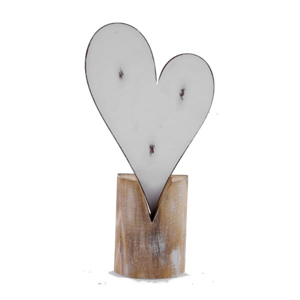 Средна метална декорация върху дървена основа с мотив на сърце Ego Dekor, 15 x 30 cm - Ego Dekor