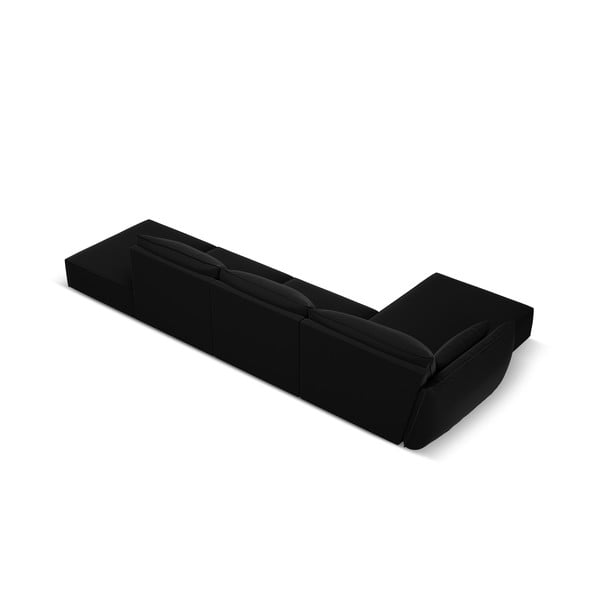 Черен кадифен ъглов диван (ляв ъгъл) Vanda – Mazzini Sofas-image-3