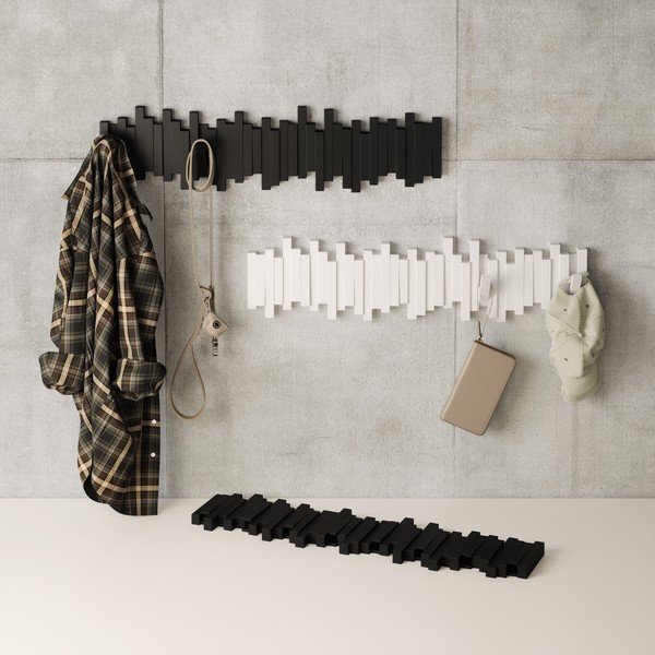 Черна пластмасова стенна закачалка 72 cm Sticks – Umbra-image-3