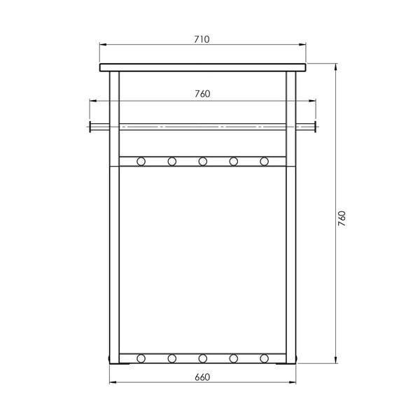 Бяла/в естествен цвят метална стенна закачалка с рафт 76 cm Rizzoli – Spinder Design-image-4