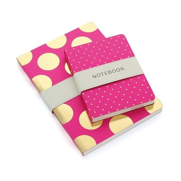 Zápisník A5 GO Stationery Gold Polka Magenta-image-1