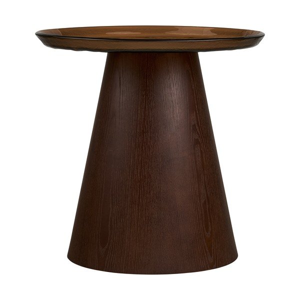 Кръгла странична масичка със стъклен плот ø 50 cm Orvieto – House Nordic-image-3