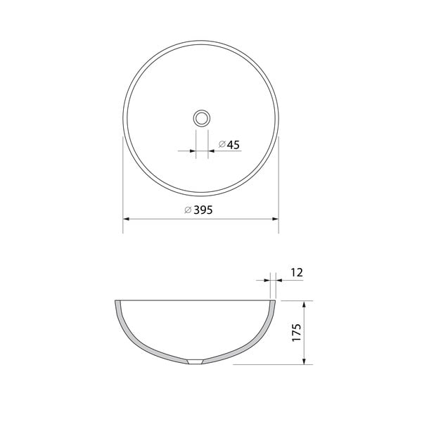 Черна стъклена кръгла мивка ø 39,5 cm Marac – Sapho-image-3