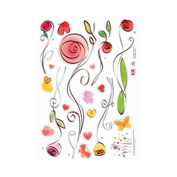 Sada samolepek Ambiance Roses And Butterflies Decals-image-4