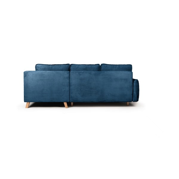 Син сгъваем ъглов диван от рипсено кадифе (десен ъгъл) Tori – Bonami Selection-image-4