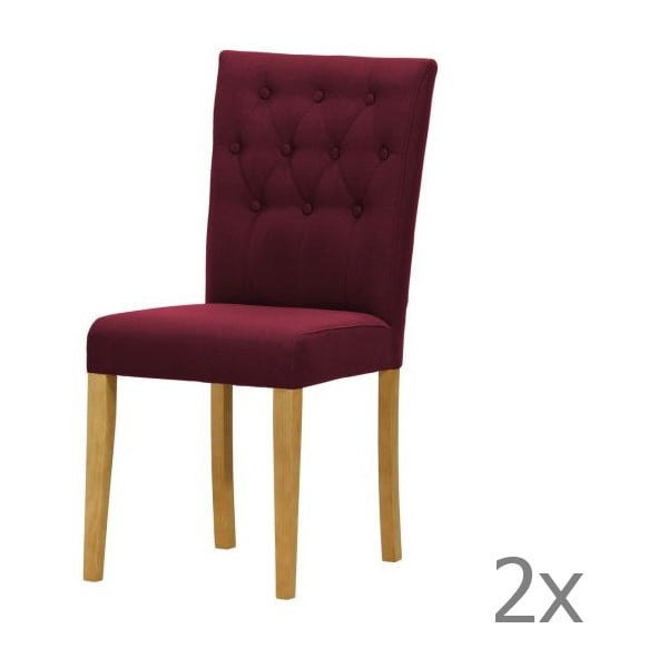 Sada 2 židlí Monako Etna Dark Violet, přírodní nohy