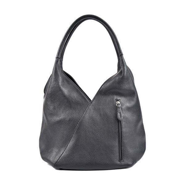 Черна кожена чанта Alcee - Roberta M