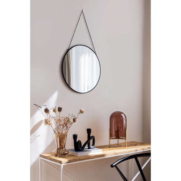 Черно стенно огледало , ø 40 cm Moira - Bonami Essentials-image-1