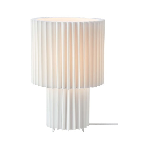 Бяла настолна лампа с текстилен абажур (височина 32 cm) Catis – Markslöjd