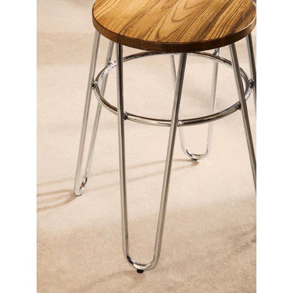 Стол от масивен бряст в сребрист цвят/в естествен цвят District – Premier Housewares-image-4
