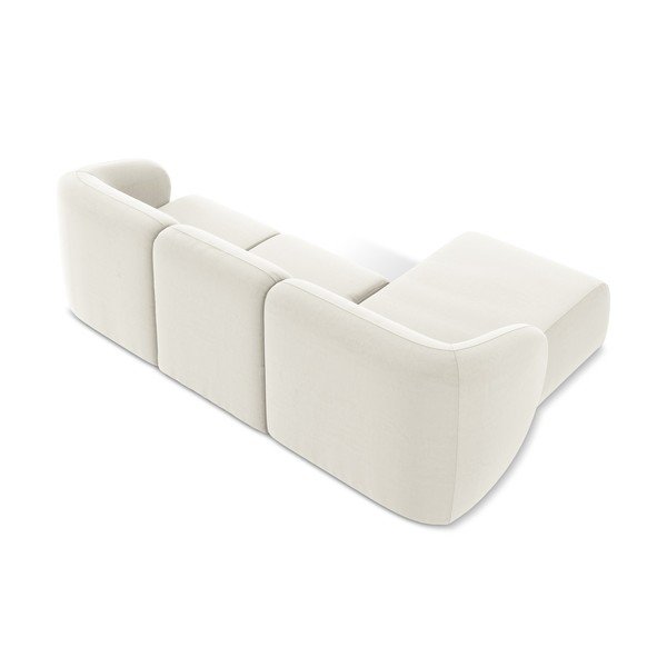 Бежов кадифен ъглов диван (ляв ъгъл) Lani – Makamii-image-3