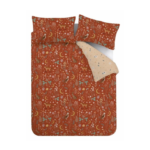 Двойно удължено спално бельо в тухлен цвят 230x220 cm Enchanted Twilight Animals – Catherine Lansfield