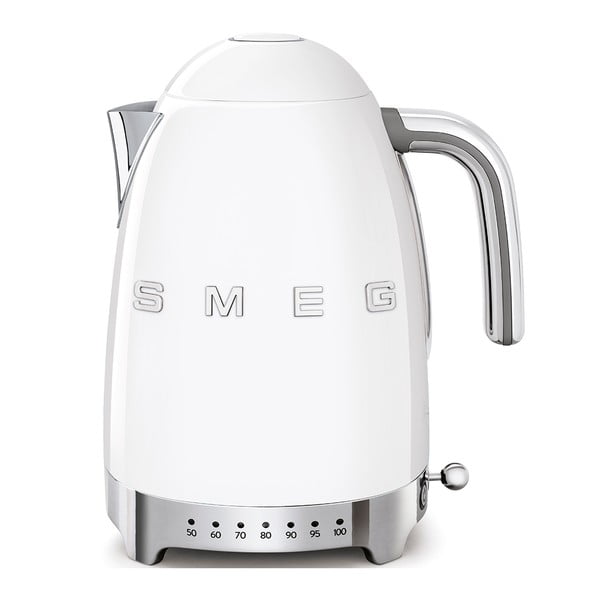Бяла електрическа кана от неръждаема стомана 1,7 l Retro Style – SMEG