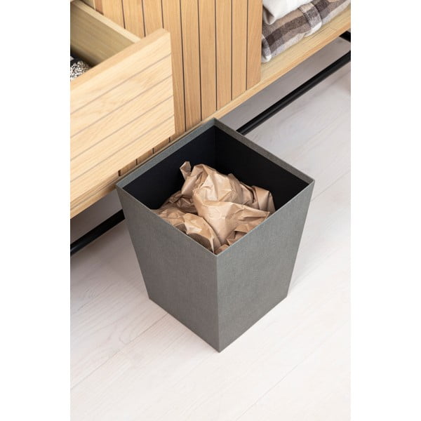 Сиво кошче за боклук Sofia Canvas Paper Laminate – Bigso-image-2