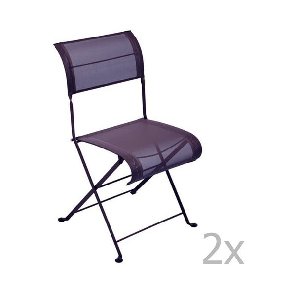 Sada 2 fialových skládacích židlí Fermob Dune
