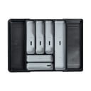 Черно-сив пластмасов разтегателен шкаф за чекмеджета 41,5 x 35 cm - Addis