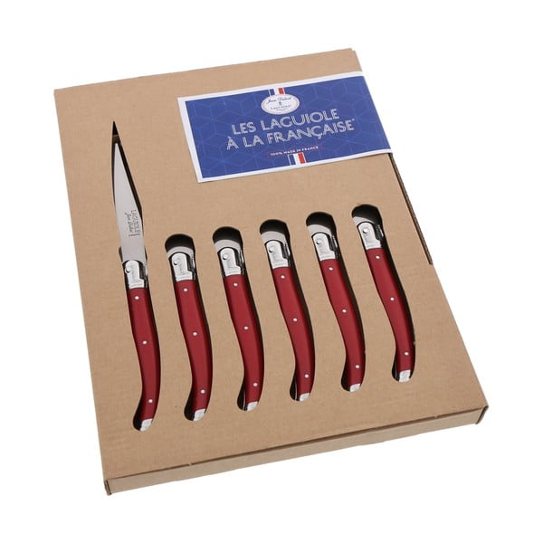 Комплект от 6 червени ножа A La Francaise - Jean Dubost