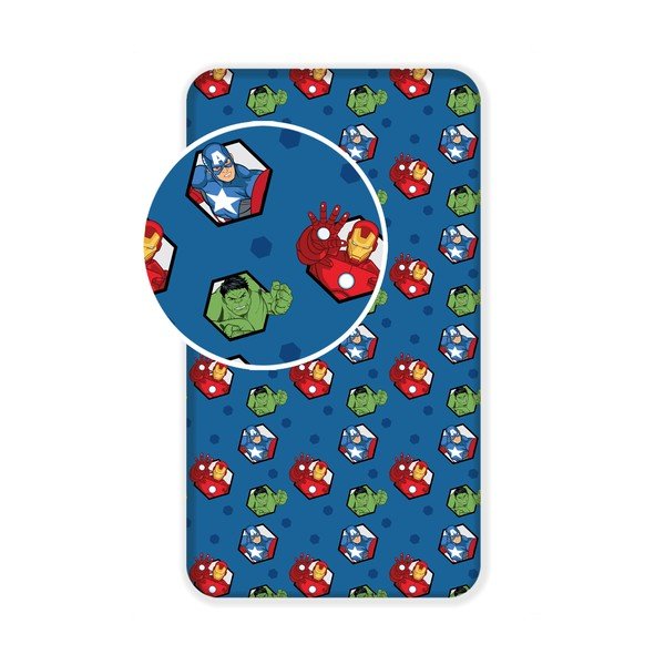 Бебешки памучен чаршаф, 90 x 200 cm Avengers - Jerry Fabrics