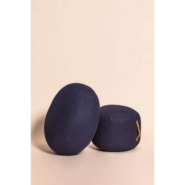 Тъмносин пуф Turenio, ø 70 cm Mochi - Hübsch-image-2