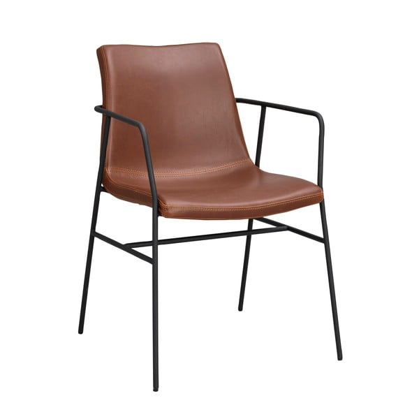 Кафяв трапезен стол с тапицерия от изкуствена кожа Huntingbay Huntington - Rowico