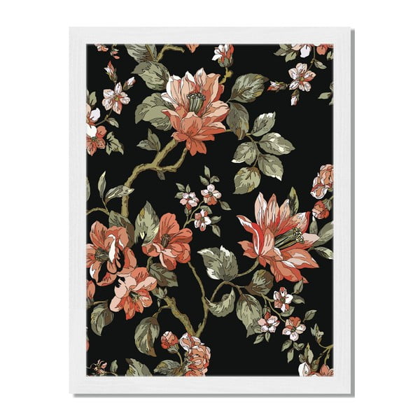 Obraz v rámu Liv Corday Asian Flower Pattern, 30 x 40 cm
