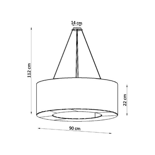 Бяло висящо осветително тяло с текстилен абажур ø 90 cm Galata – Sollux-image-4