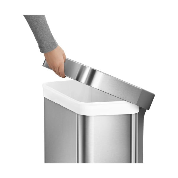 Stříbrný pedálový odpadkový koš simplehuman, 55 l-image-3