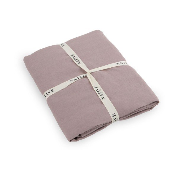 Сиво-розово единично  ленено спално бельо 135x200 cm Blush – Native Natural-image-3