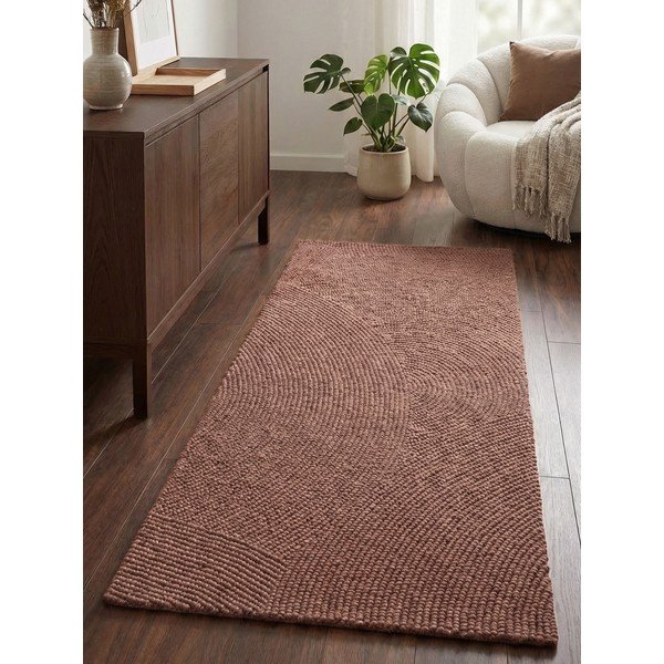 Теракотена ръчно изработена вълнена пътека 80x300 cm Calmio – Hanse Home-image-1