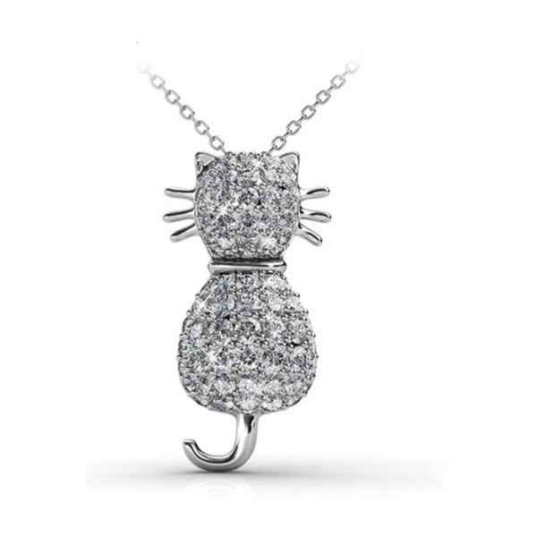 Колие с бели кристали Cat - Swarovski Elements Crystals