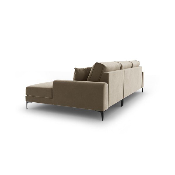 Бежов ъглов диван от кадифе , десен ъгъл Madara - Mazzini Sofas-image-3