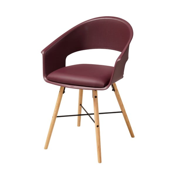 Виненочервен трапезен стол с основа от букова дървесина Ivar - Actona