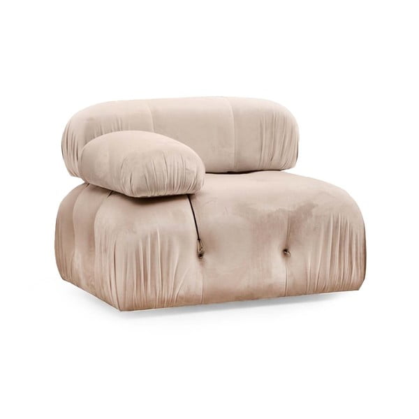 Модул за диван от кремаво кадифе (ляв ъгъл) Bubble – Artie