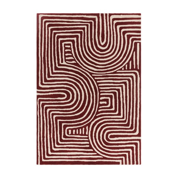 Ръчно изработен вълнен килим в цвят бордо 160x230 cm Reef – Asiatic Carpets