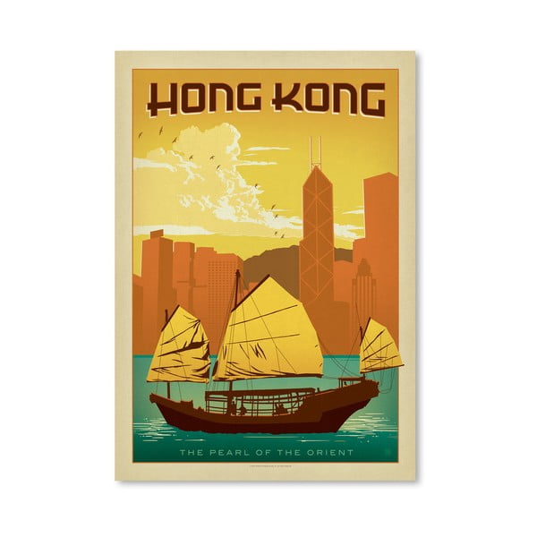 Плакат Хонконг, 42 x 30 cm - Americanflat