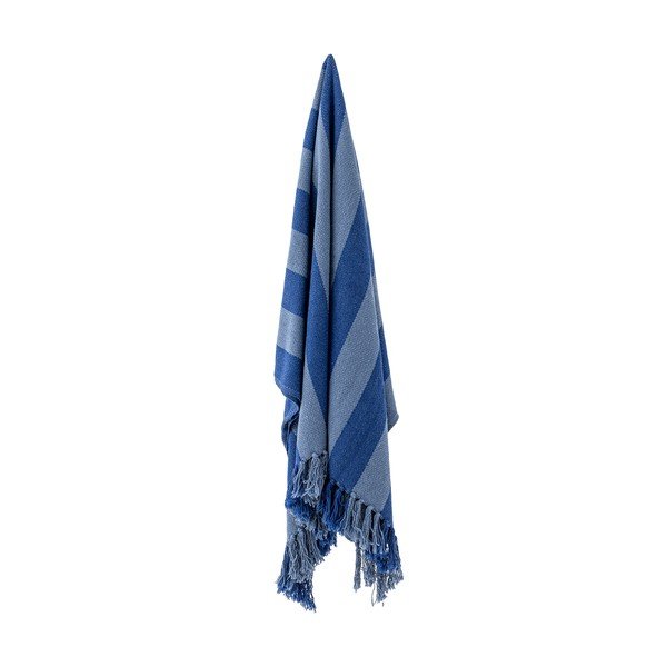 Синьо  одеяло от рециклиран памук 130x160 cm Frello – Bloomingville-image-3
